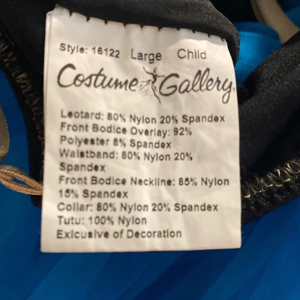 Costume Gallery Kids Large Blue Sequin Tutu Dance Leotard Costume 16122 USA Made